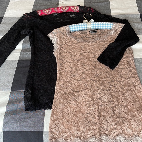 Lace stretch tops, two pack, MODA - Picture 1 of 7